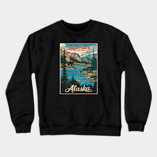 Lake Clark Alaska Predators Vintage Travel Poster Crewneck Sweatshirt